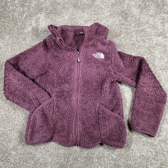The North Face Girls Purple Suave OSO HiPile Fleece Zip Hoodie Jacket Size S 7/8 - Picture 6 of 16
